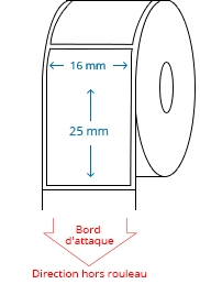 16 mm x 25 mm Étiquettes à rouleaux