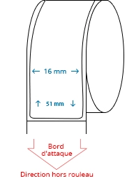 16 mm x 51 mm Étiquettes à rouleaux