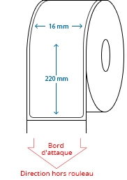 16 mm x 220 mm Étiquettes à rouleaux