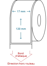 17 mm x 120 mm Étiquettes à rouleaux