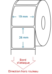 19 mm x 26 mm Étiquettes à rouleaux