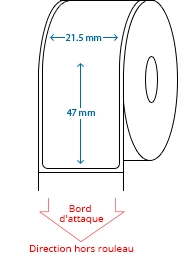 21.5 mm x 47 mm Étiquettes à rouleaux