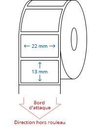 22 mm x 13 mm Étiquettes à rouleaux