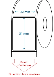 22 mm x 31 mm Étiquettes à rouleaux