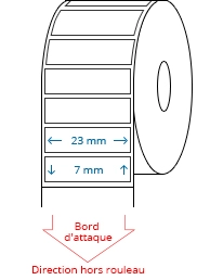 23 mm x 7 mm Étiquettes à rouleaux