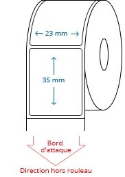 23 mm x 35 mm Étiquettes à rouleaux