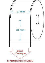 27 mm x 31 mm Étiquettes à rouleaux