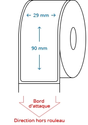 29 mm x 90 mm Étiquettes à rouleaux