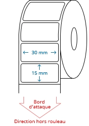 30 mm x 15 mm Étiquettes à rouleaux