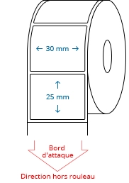 30 mm x 25 mm Étiquettes à rouleaux