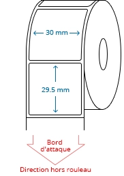 30 mm x 29.5 mm Étiquettes à rouleaux