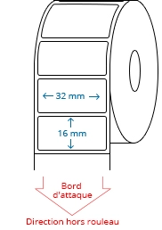 32 mm x 16 mm Étiquettes à rouleaux