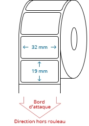 32 mm x 19 mm Étiquettes à rouleaux