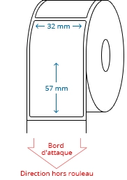 32 mm x 57 mm Étiquettes à rouleaux