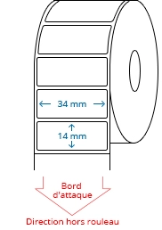 34 mm x 14 mm Étiquettes à rouleaux