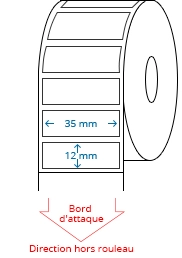 35 mm x 12 mm Étiquettes à rouleaux