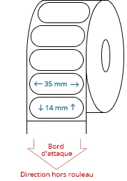 35 mm x 14 mm Étiquettes à rouleaux