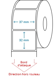 37 mm x 32 mm Étiquettes à rouleaux