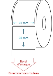 37 mm x 38 mm Étiquettes à rouleaux