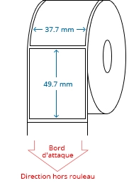 37.7 mm x 49.7 mm Étiquettes à rouleaux