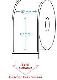 37 mm x 67 mm Étiquettes à rouleaux