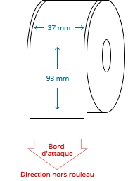 37 mm x 93 mm Étiquettes à rouleaux