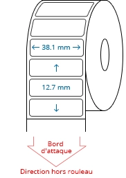 38.1 mm x 12.7 mm Étiquettes à rouleaux