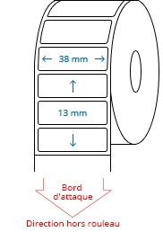 38 mm x 13 mm Étiquettes à rouleaux