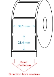 38.1 mm x 25.4 mm Étiquettes à rouleaux