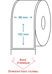 38 mm x 102 mm Étiquettes à rouleaux