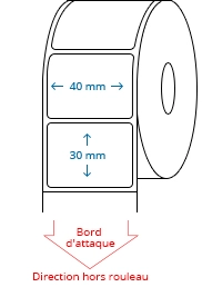 40 mm x 30 mm Étiquettes à rouleaux