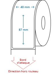 40 mm x 87 mm Étiquettes à rouleaux