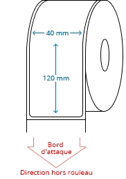 40 mm x 120 mm Étiquettes à rouleaux