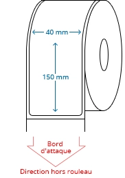 40 mm x 150 mm Étiquettes à rouleaux