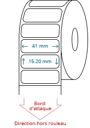 41 mm x 15.2 mm Étiquettes à rouleaux