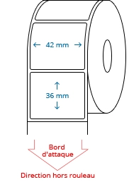 42 mm x 36 mm Étiquettes à rouleaux