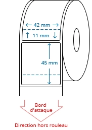 42 mm x 45 mm Étiquettes à rouleaux