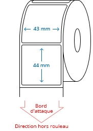 43 mm x 44 mm Étiquettes à rouleaux