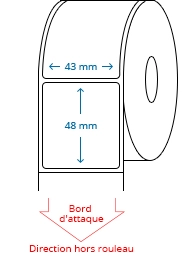 43 mm x 48 mm Étiquettes à rouleaux