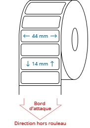 44 mm x 14 mm Étiquettes à rouleaux