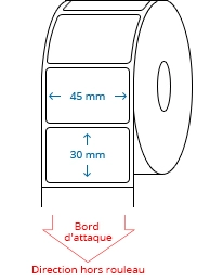 45 mm x 30 mm Étiquettes à rouleaux