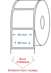 45 mm x 38 mm Étiquettes à rouleaux