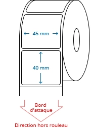 45 mm x 40 mm Étiquettes à rouleaux