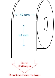 45 mm x 53 mm Étiquettes à rouleaux