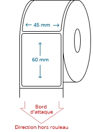 45 mm x 60 mm Étiquettes à rouleaux