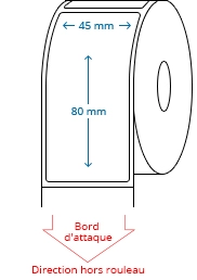 45 mm x 80 mm Étiquettes à rouleaux