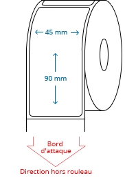 45 mm x 90 mm Étiquettes à rouleaux