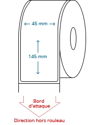 45 mm x 145 mm Étiquettes à rouleaux