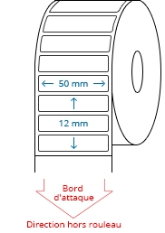 50 mm x 12 mm Étiquettes à rouleaux