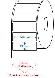 50 mm x 18 mm Étiquettes à rouleaux